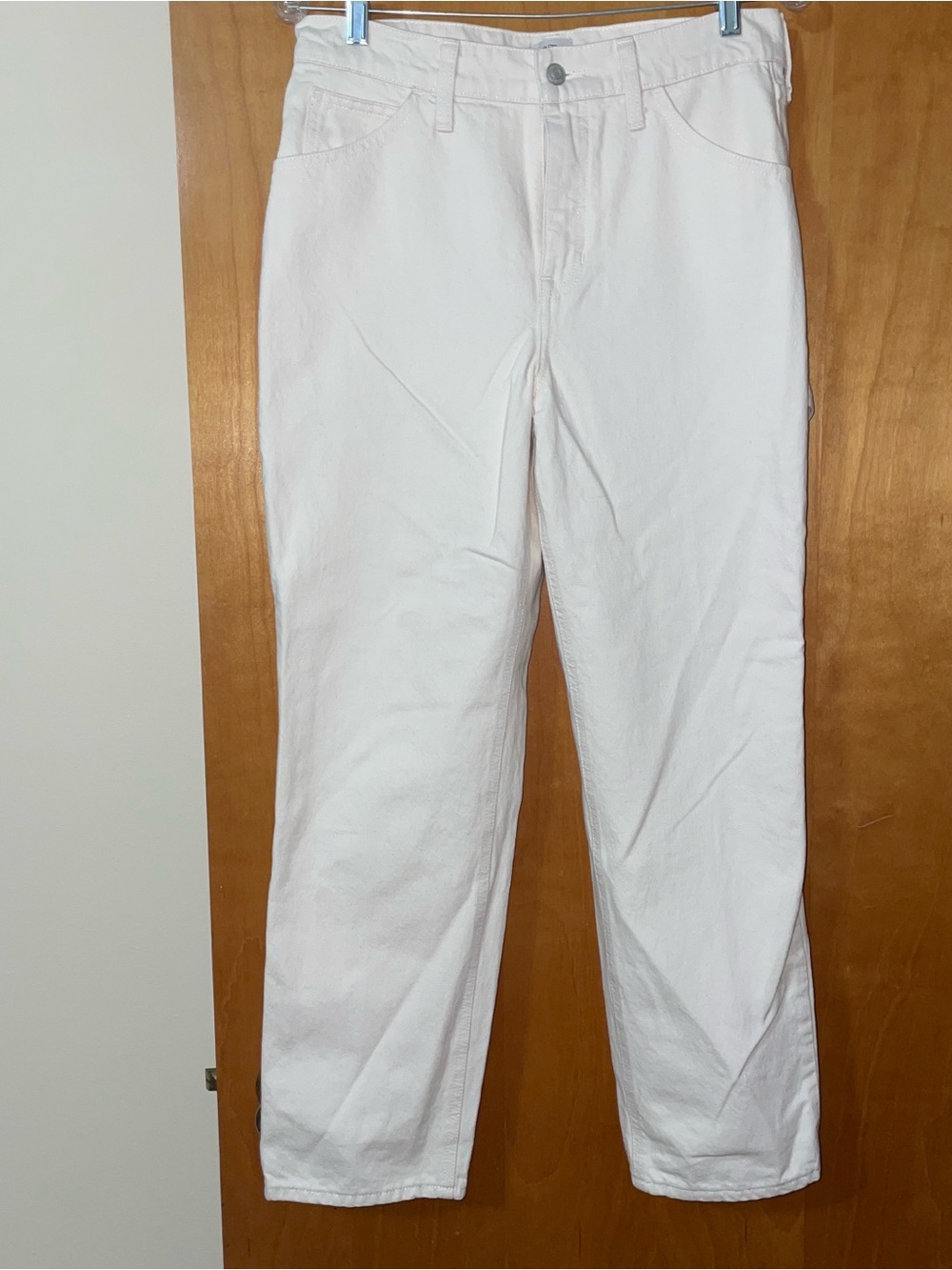 J. Crew Women's White Straight-Leg Cotton Pants